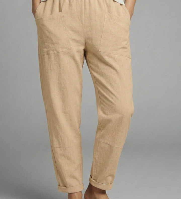 Damenhose mit elastischem Bund und Seitentaschen