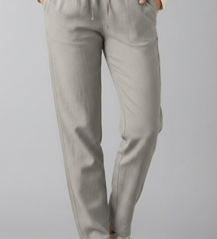 Damenhose mit elastischem Bund und Seitentaschen