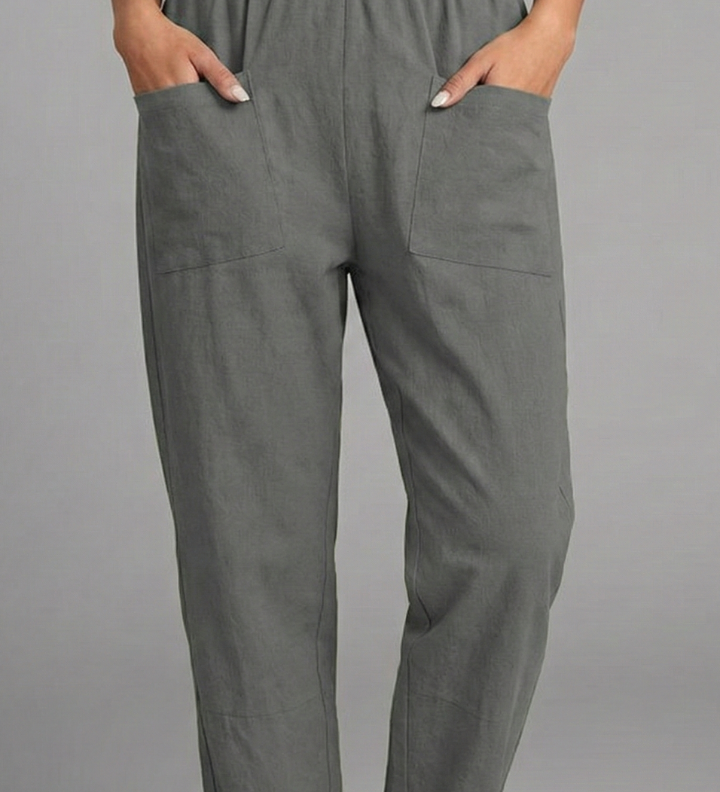Damenhose mit elastischem Bund und Seitentaschen
