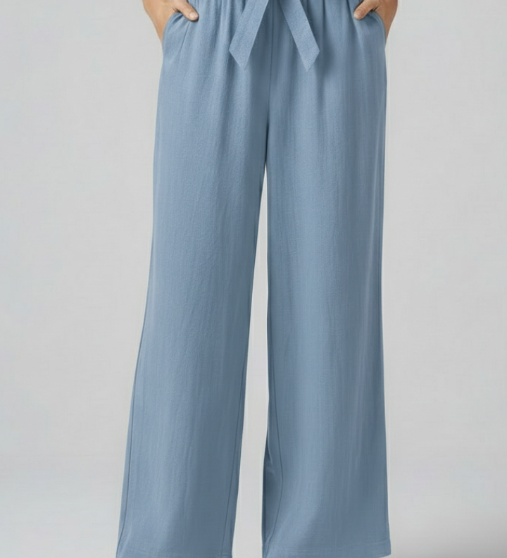 Damenhose mit elastischem Bund und Bindegürtel