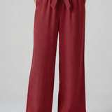 Damenhose mit elastischem Bund und Bindegürtel