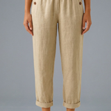 Damenhose mit elastischem Bund und seitlichen Taschen