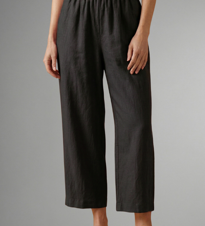 Damenhose mit elastischem Bund und weitem Bein