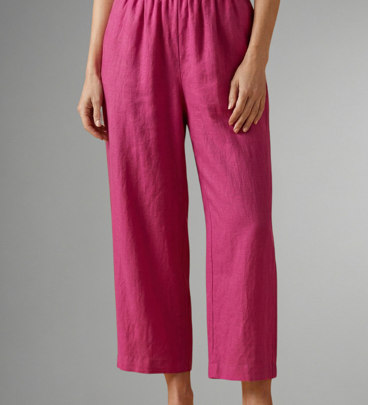 Damenhose mit elastischem Bund und weitem Bein