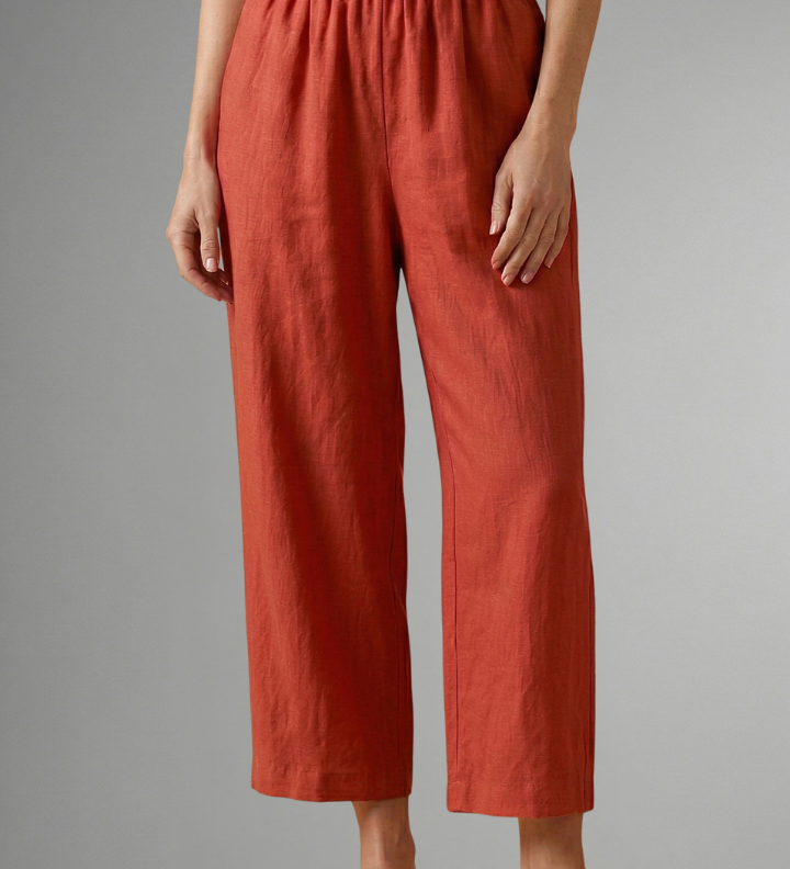 Damenhose mit elastischem Bund und weitem Bein