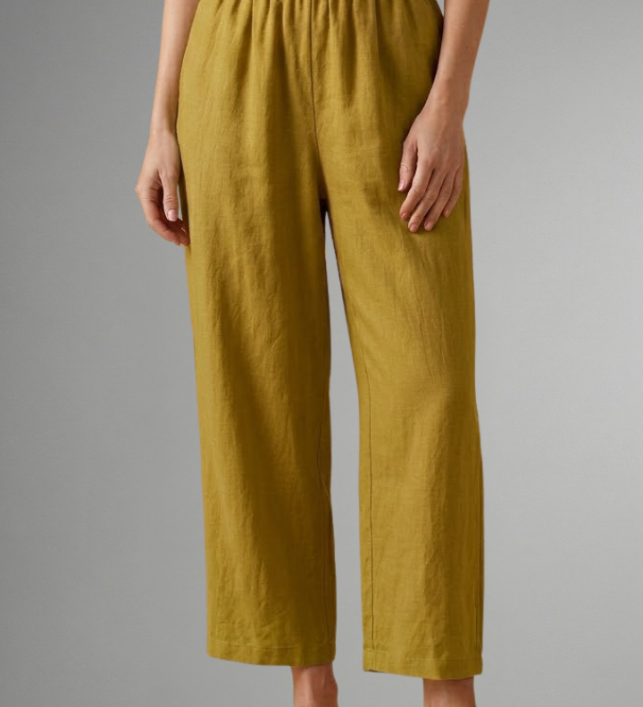 Damenhose mit elastischem Bund und weitem Bein