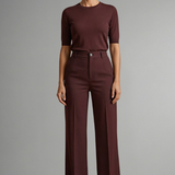 Damenhose mit Hohem Bund und Geradem Bein