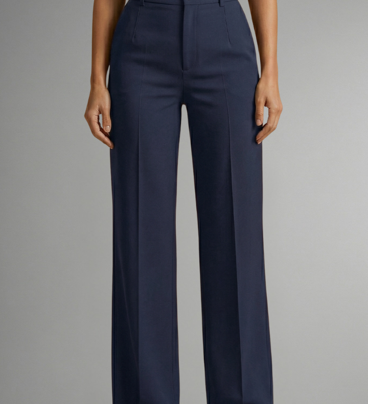 Damenhose mit Hohem Bund und Geradem Bein