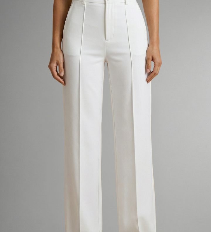 Damenhose mit Hohem Bund und Geradem Bein