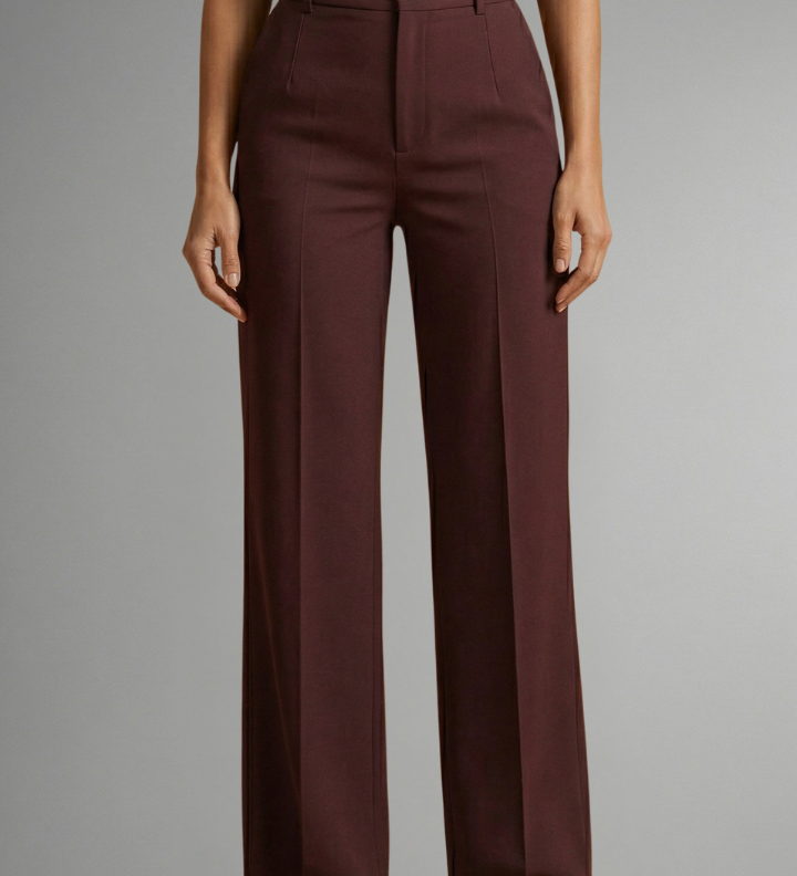 Damenhose mit Hohem Bund und Geradem Bein