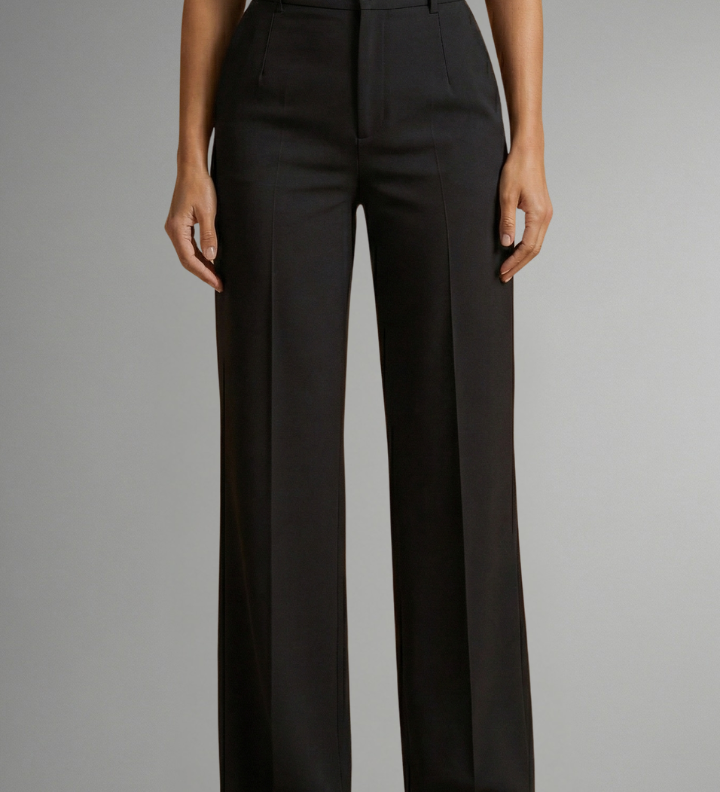 Damenhose mit Hohem Bund und Geradem Bein