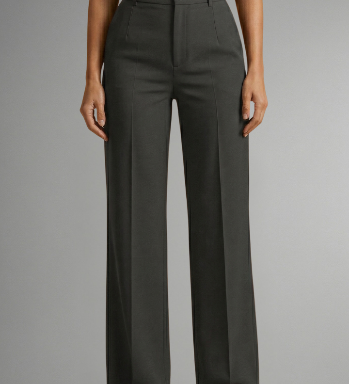 Damenhose mit Hohem Bund und Geradem Bein