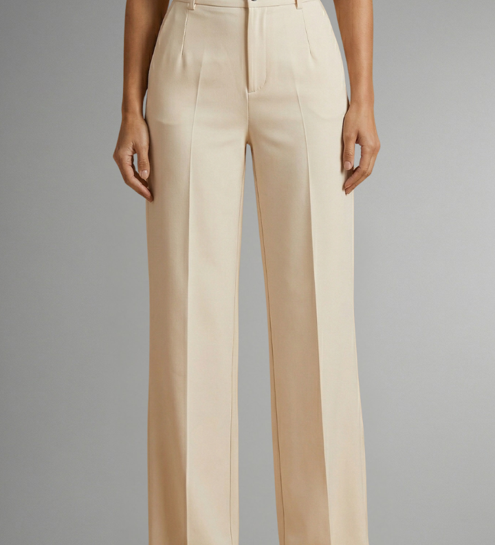Damenhose mit Hohem Bund und Geradem Bein
