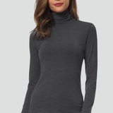 Damen Rollkragenpullover mit langen Ärmeln und einfarbiger Oberfläche