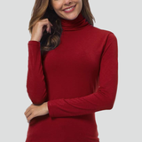 Damen Rollkragenpullover mit langen Ärmeln und einfarbiger Oberfläche