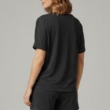 Damen Zweiteiliges Set mit Batwing-Top und Shorts mit Kordelzug