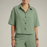 Damen Zweiteiliges Set mit Knopfhemd und Shorts