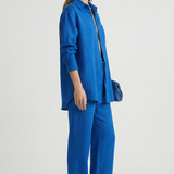 Damen Zweiteiliges Set mit Knopfschal und Geraden Hosen