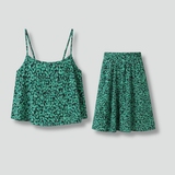 Damen Zweiteiliges Set mit Cami-Top und ausgestelltem Rock