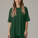 Damen Zweiteiliges Set mit Rundhalsausschnitt und lockeren Shorts