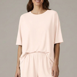 Damen Zweiteiliges Set mit Rundhalsausschnitt und lockeren Shorts