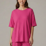 Damen Zweiteiliges Set mit Rundhalsausschnitt und lockeren Shorts