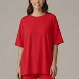 Damen Zweiteiliges Set mit Rundhalsausschnitt und lockeren Shorts