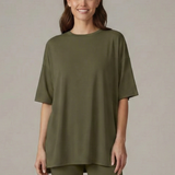Damen Zweiteiliges Set mit Rundhalsausschnitt und lockeren Shorts