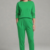 Damen Zweiteiliges Set mit Rundhalsausschnitt und schmalen Hosen