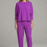 Damen Zweiteiliges Set mit Rundhalsausschnitt und schmalen Hosen
