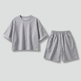 Damen Zweiteiliges Set mit Crop-Top und Shorts mit Kordelzug