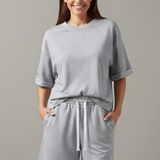 Damen Zweiteiliges Set mit Crop-Top und Shorts mit Kordelzug