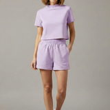 Damen Zweiteiliges Set mit Crop Top und Shorts mit elastischem Bund