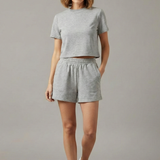 Damen Zweiteiliges Set mit Crop Top und Shorts mit elastischem Bund