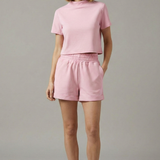 Damen Zweiteiliges Set mit Crop Top und Shorts mit elastischem Bund