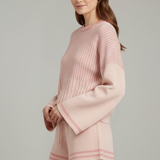 Damen Zweiteiliges Set mit Langarmoberteil und Shorts mit Kordelzug