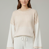 Damen Zweiteiliges Set mit Langarmshirt und Shorts mit Kordelzug