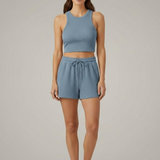 Damen Zweiteiliges Set mit Racerback-Top und Shorts mit Kordelzug