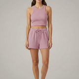 Damen Zweiteiliges Set mit Racerback-Top und Shorts mit Kordelzug