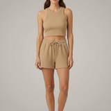 Damen Zweiteiliges Set mit Racerback-Top und Shorts mit Kordelzug