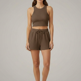 Damen Zweiteiliges Set mit Racerback-Top und Shorts mit Kordelzug