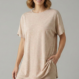 Damen Zweiteiliges Set mit Rundhals-Top und Shorts mit elastischem Bund