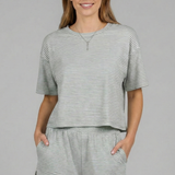 Damen Zweiteiliges Set mit Kurzarm-Top und elastischen Shorts