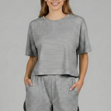 Damen Zweiteiliges Set mit Kurzarm-Top und elastischen Shorts