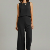 Damen Zweiteiliges Set mit Ärmellosem Top und Cropped Hosen