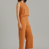 Damen Zweiteiliges Set mit Ärmellosem Top und Cropped Hosen