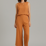 Damen Zweiteiliges Set mit Ärmellosem Top und Cropped-Hosen