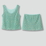 Damen Zweiteiliges Set mit Trägershirt und Minirock