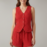 Damen Zweiteiliges Set mit V-Ausschnitt-Top und elastischen Shorts