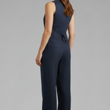 Damen Zweiteiliges Set mit V-Ausschnitt Weste und Weiten Hosen